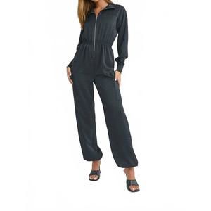 NEW WIN WIN APPAREL women's long sleeve jumpsuit in black